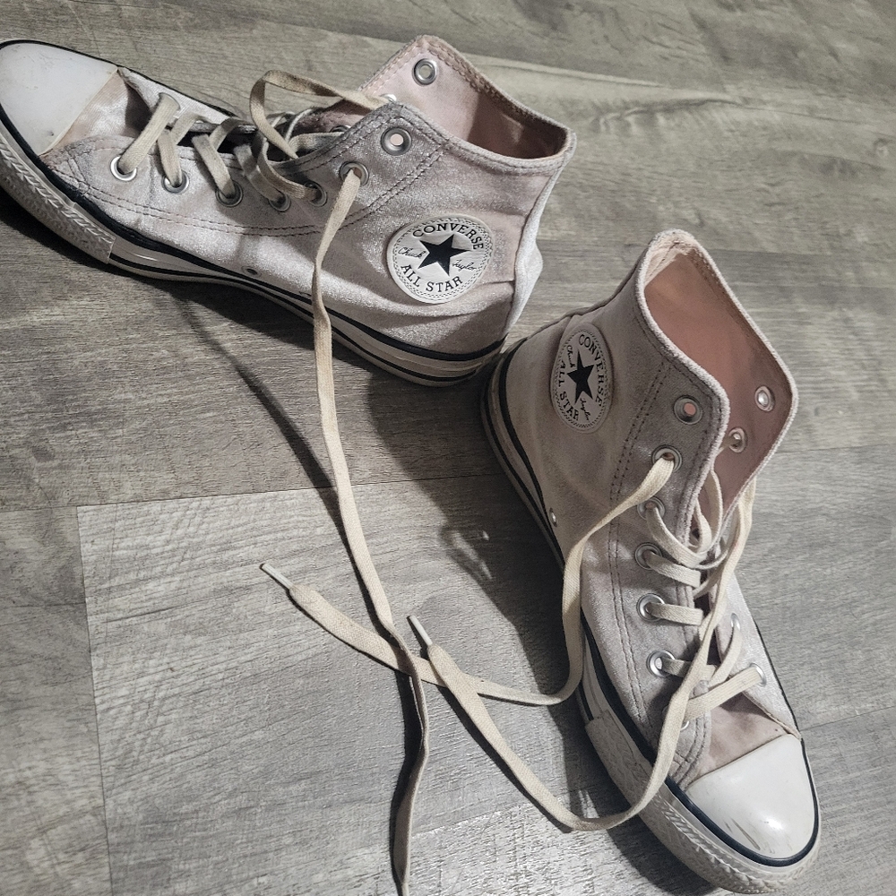 Pink Soft Converse All Star High Top Sneakers